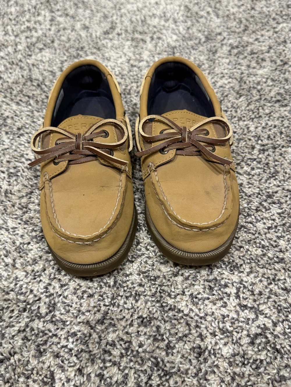 Sperry Kids Tan and Brown Moccasin Boat Shoes